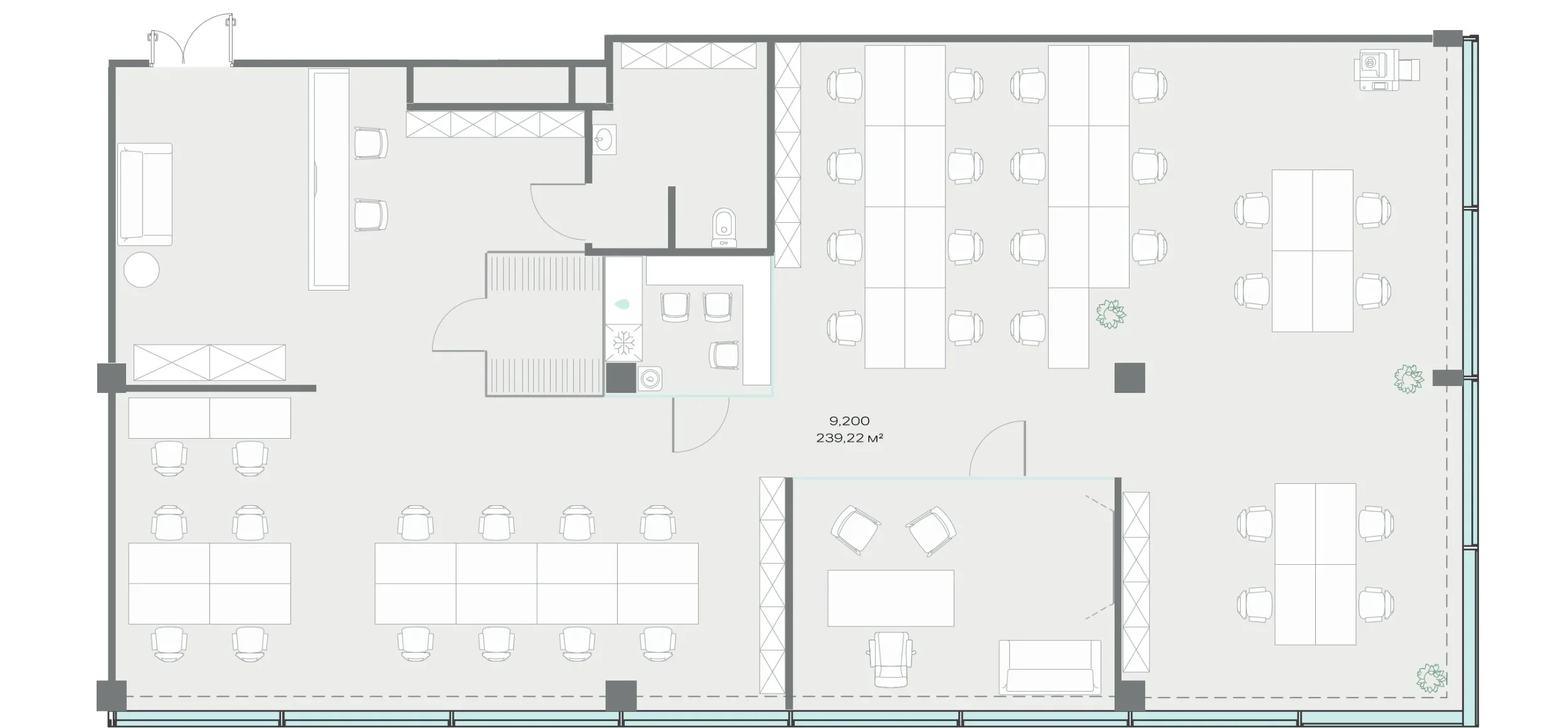 Офис 237.84 м² — планировка