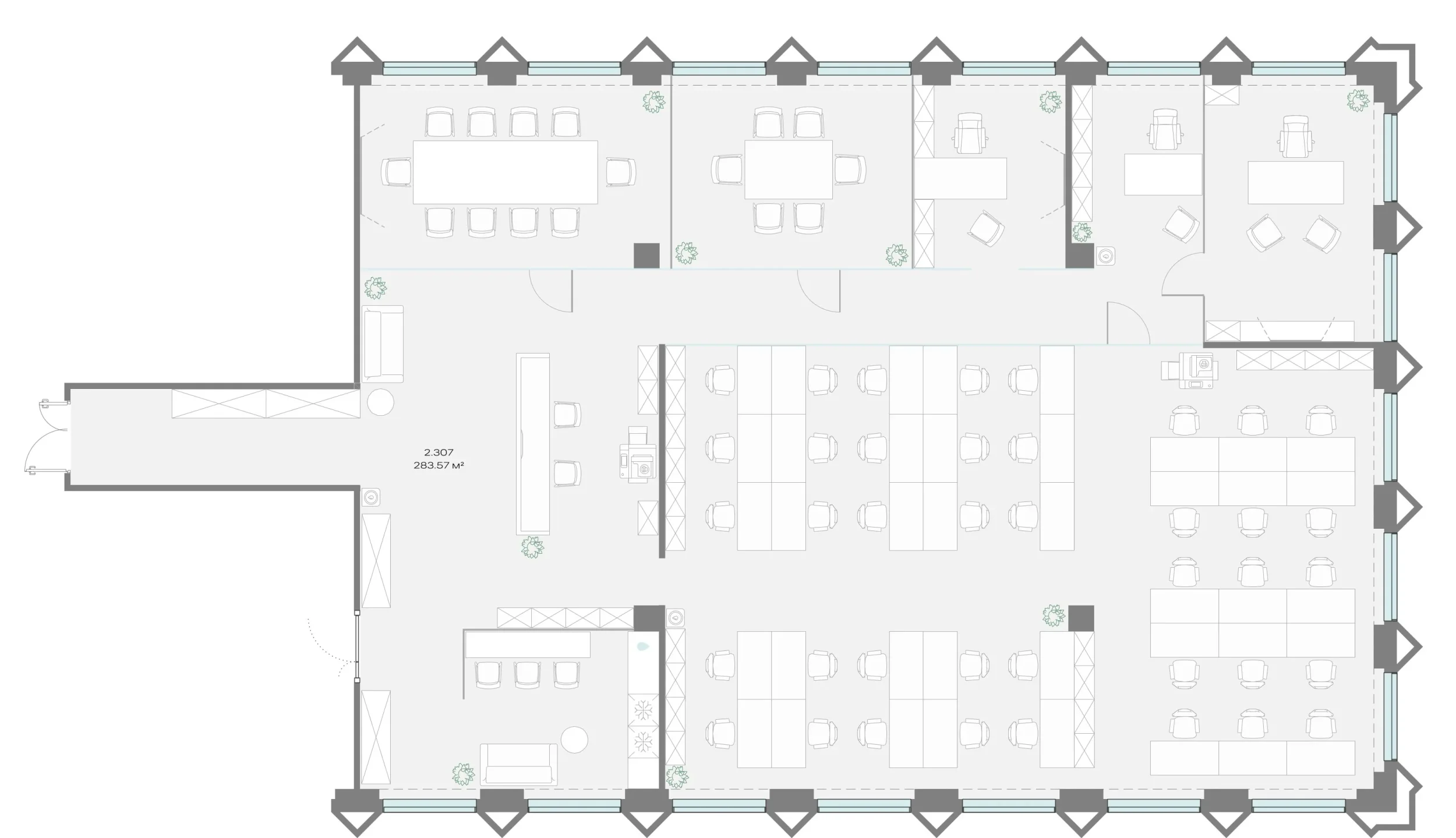 Офис 283.05 м² — планировка