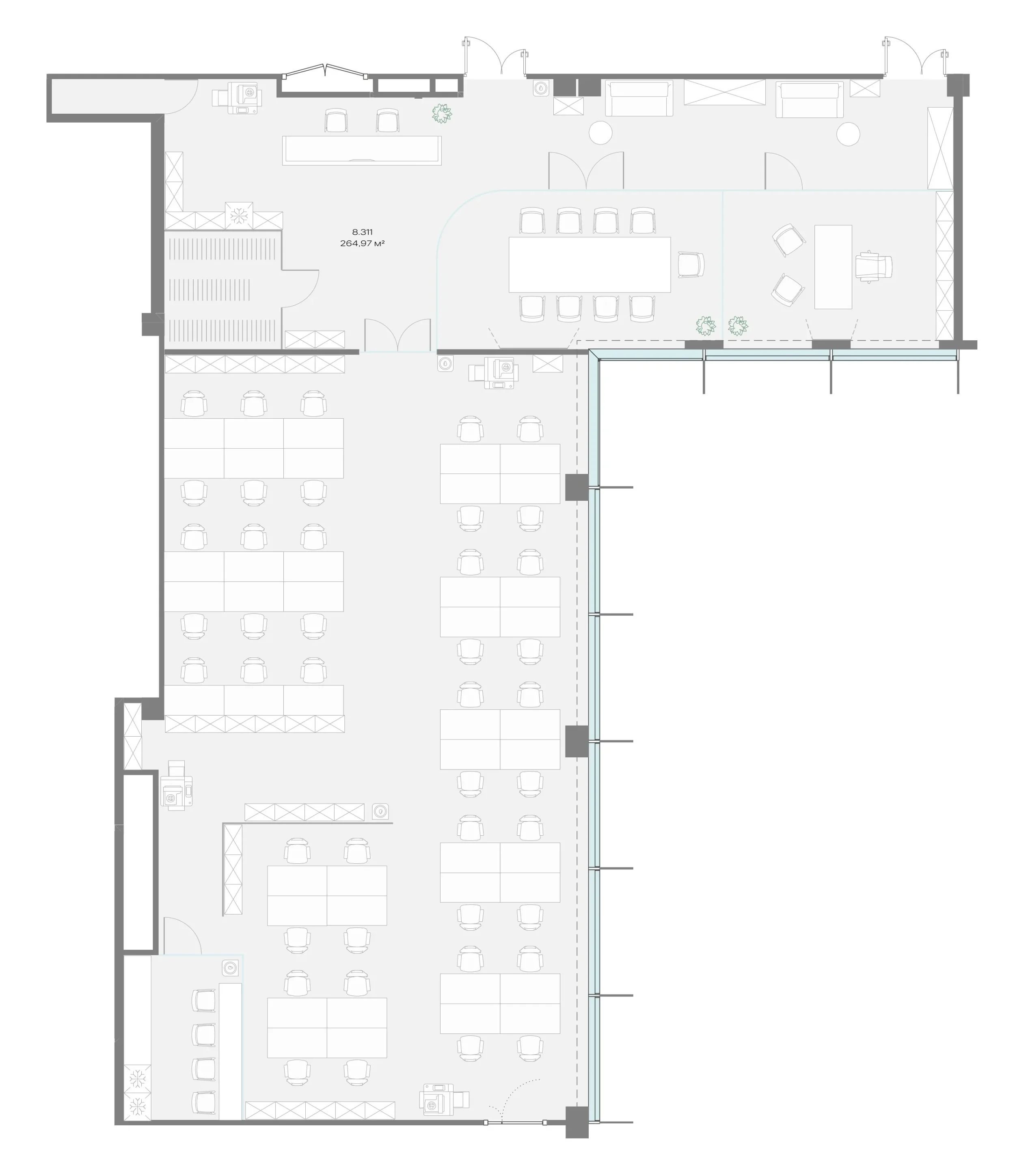 Офис 266.08 м² — планировка