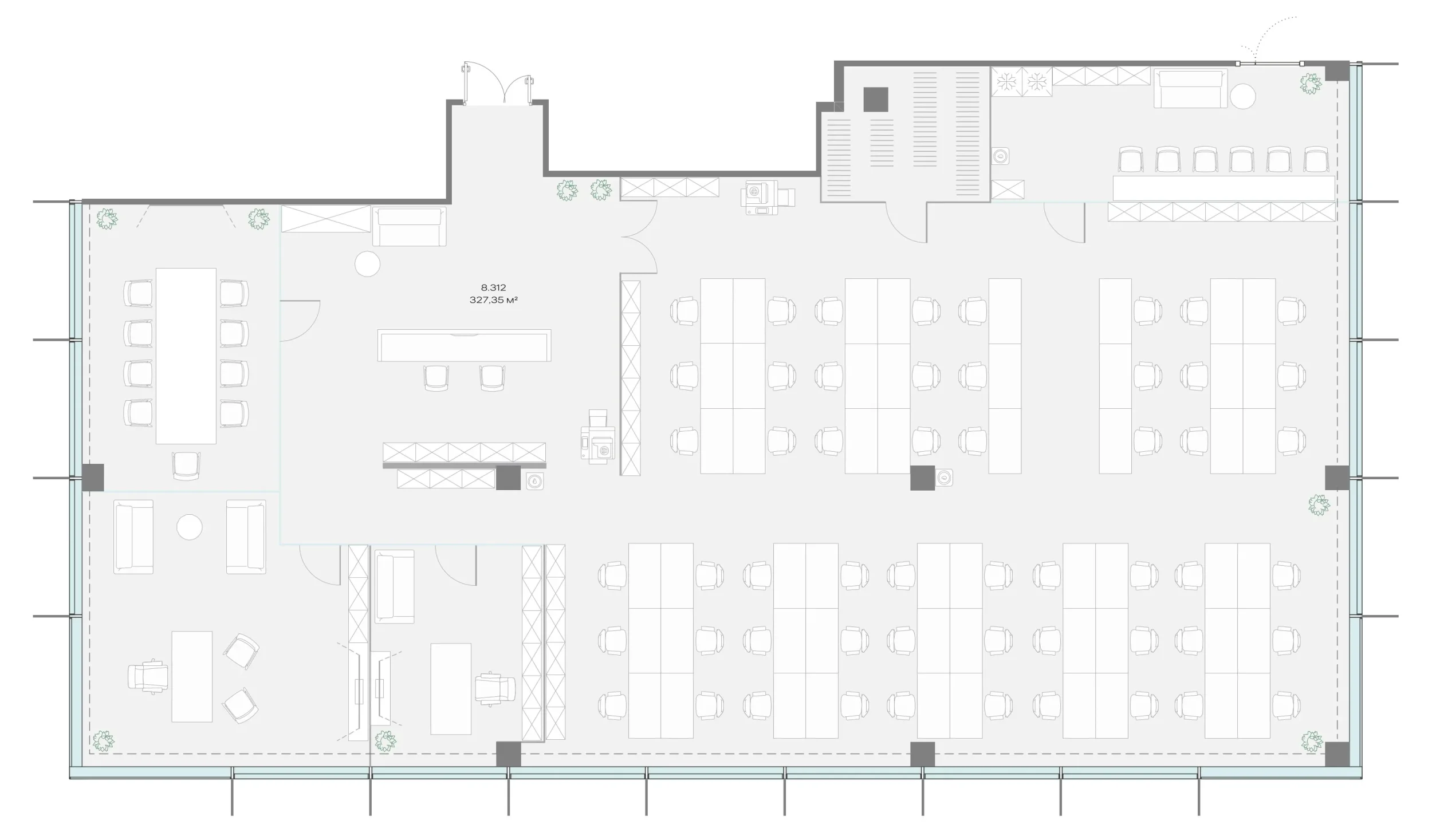 Офис 326.83 м² — планировка