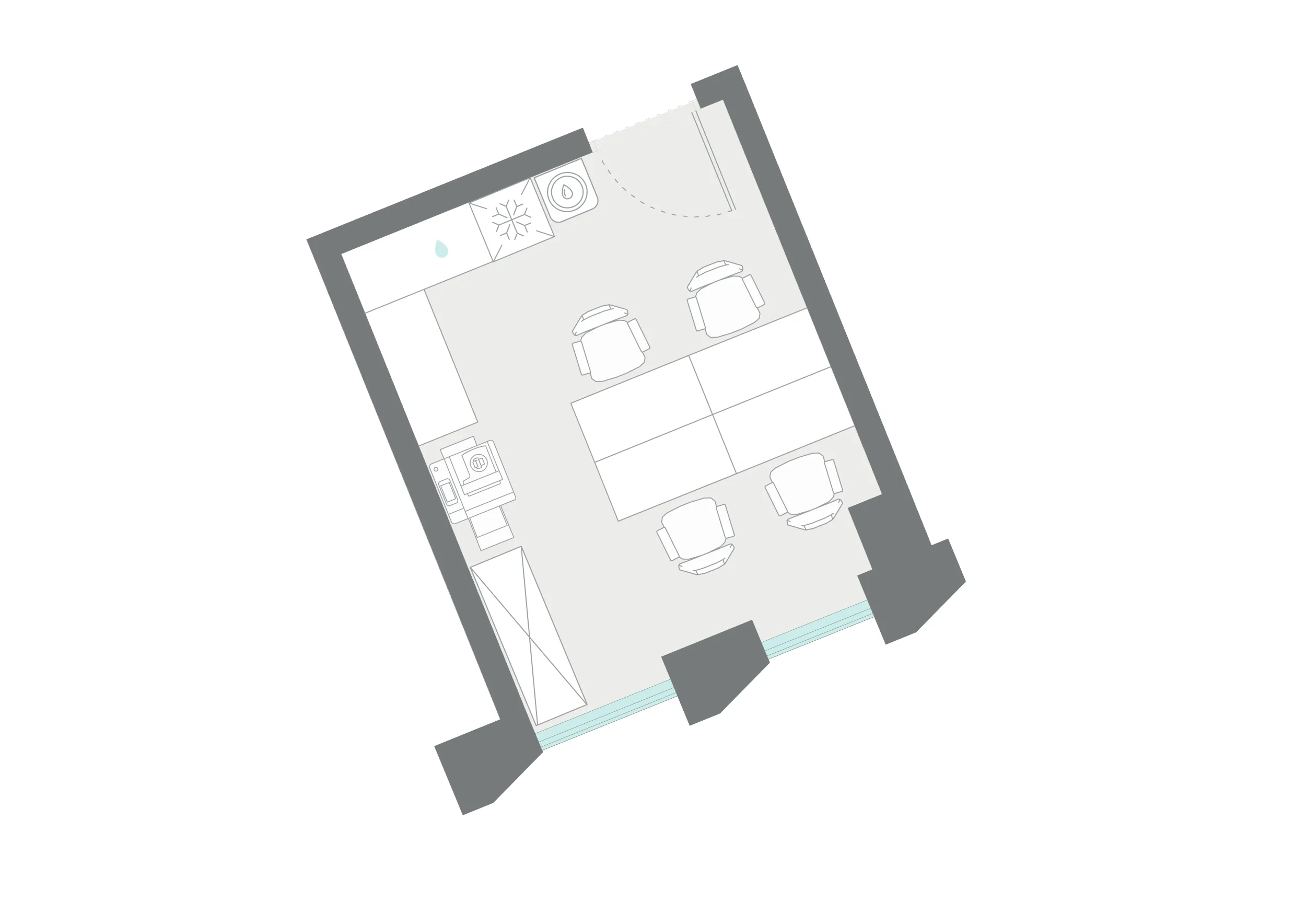 Офис 17.5 м² — планировка