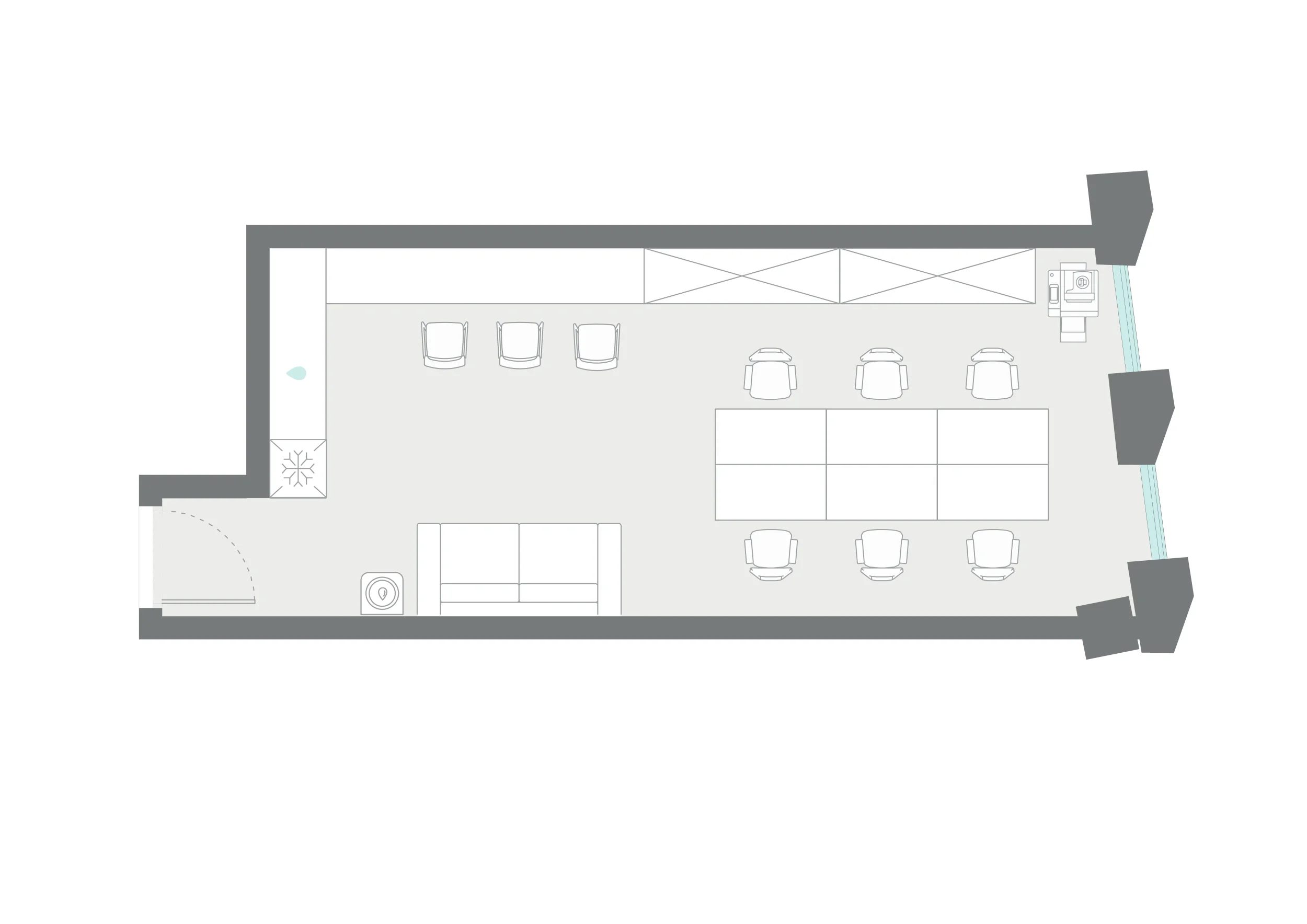 Офис 38.6 м² — планировка