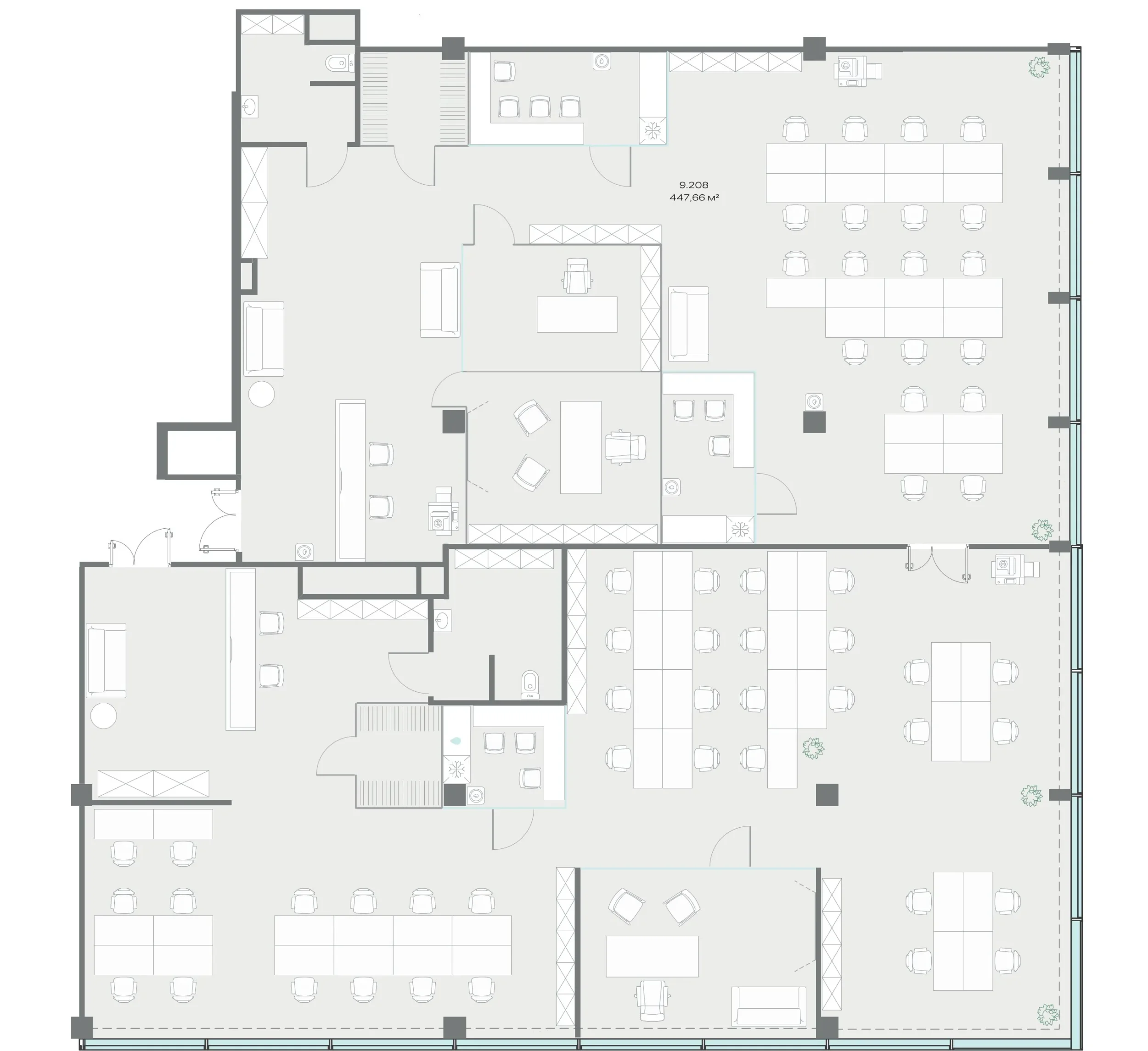 Офис 599.76 м² — планировка