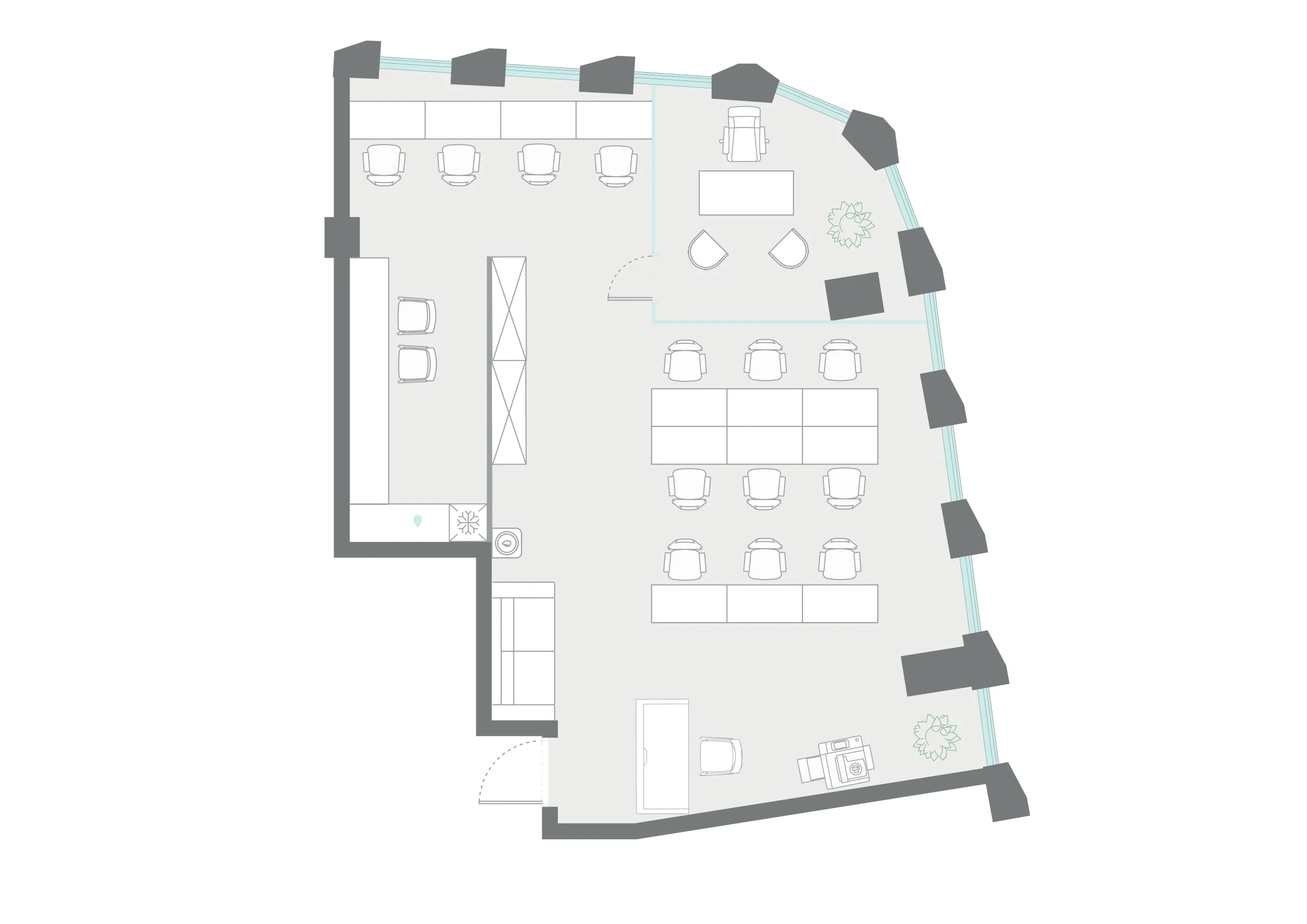 Офис 102.5 м² — планировка