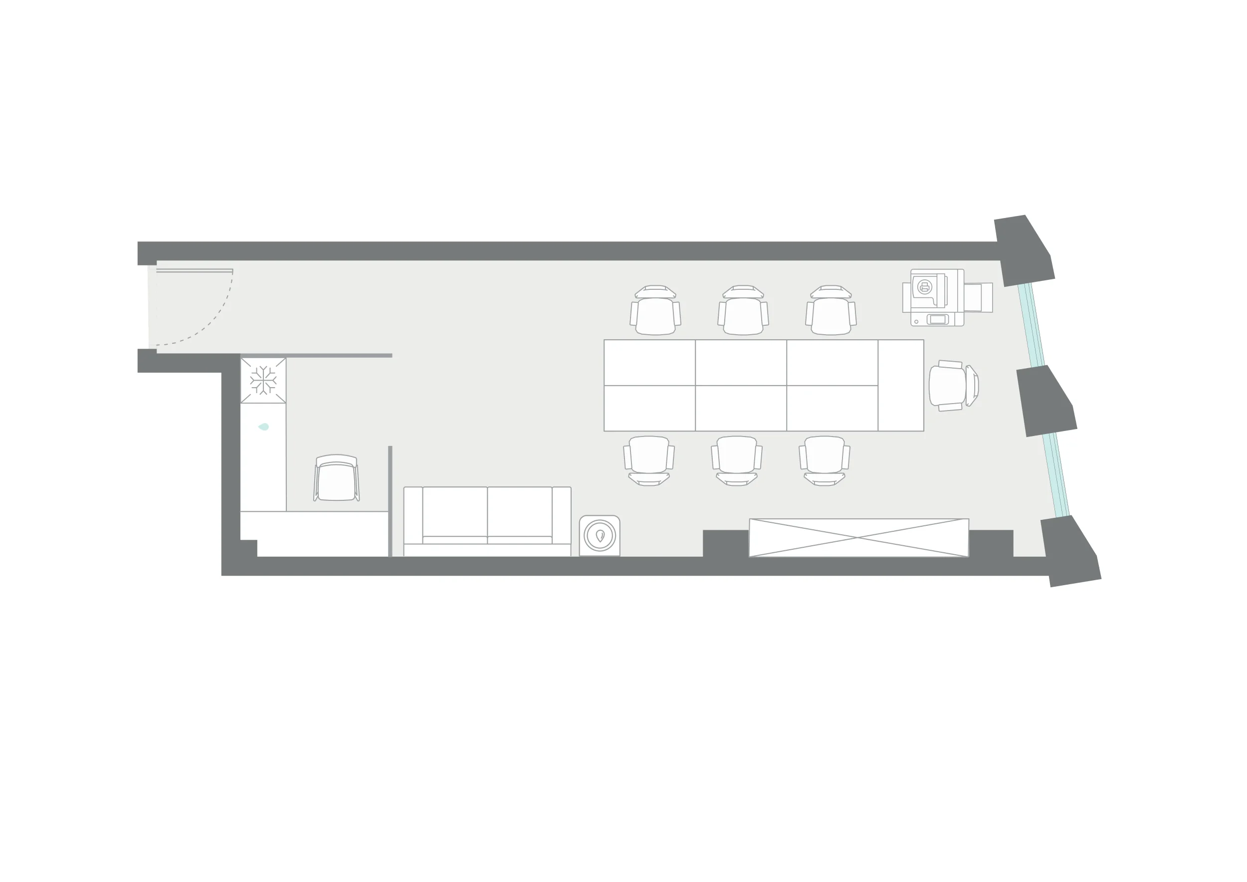 Офис 43.1 м² — планировка