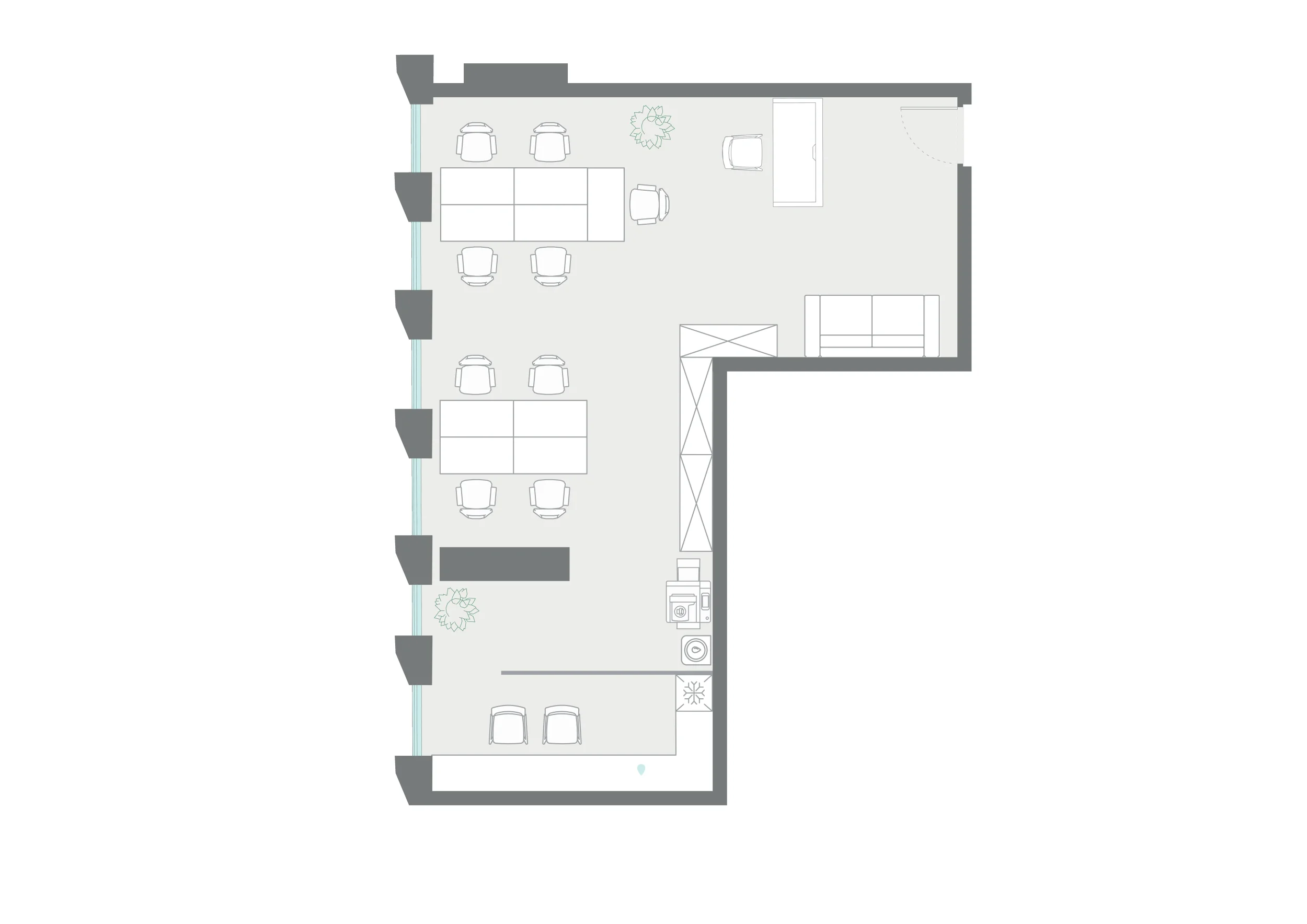 Офис 85.6 м² — планировка