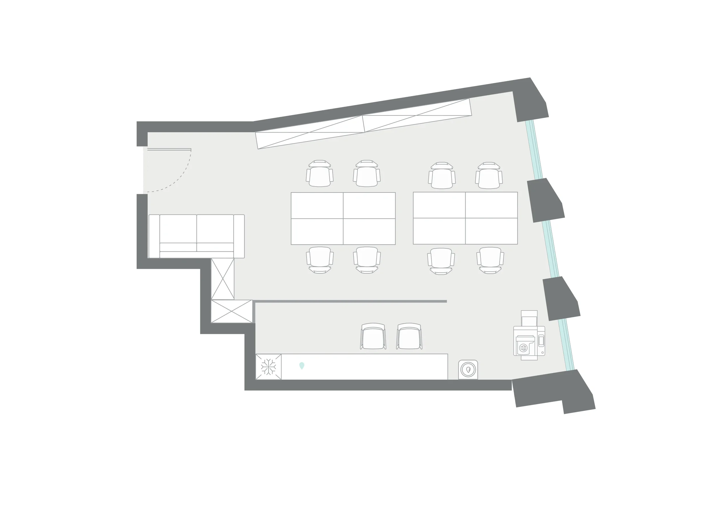 Офис 47.3 м² — планировка