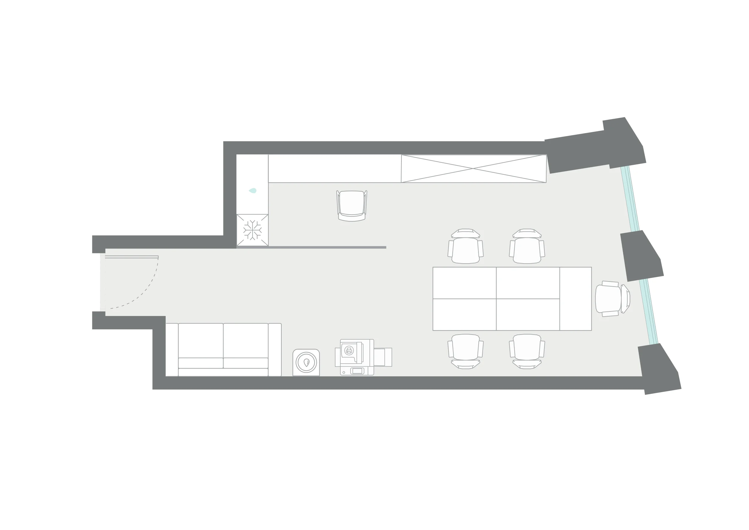 Офис 34.6 м² — планировка