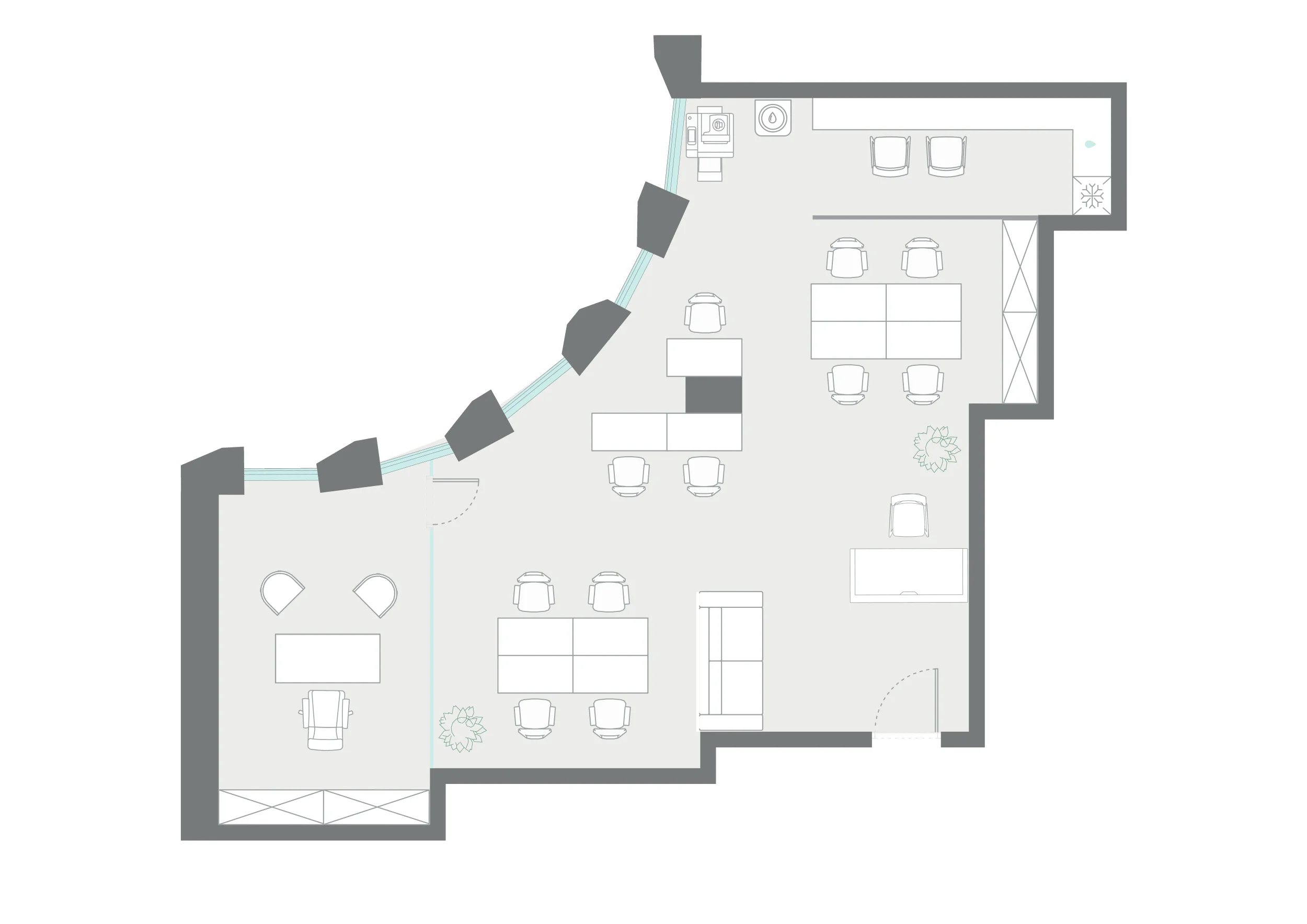 Офис 83.7 м² — планировка