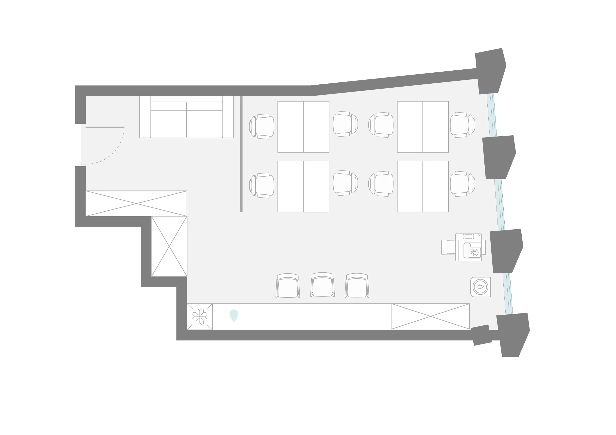 Офис 48.6 м² — планировка