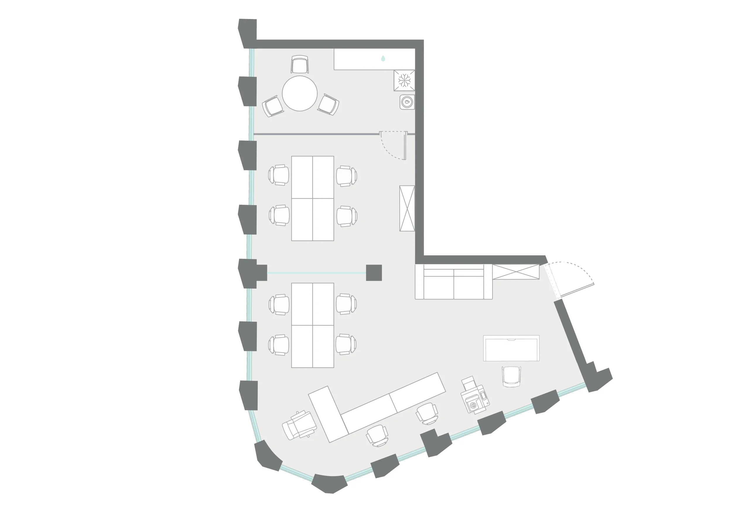Офис 121 м² — планировка