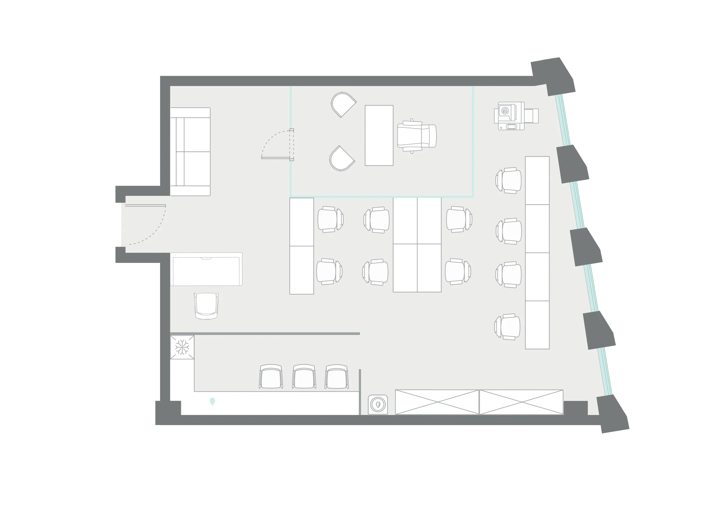 Офис 84 м² — планировка