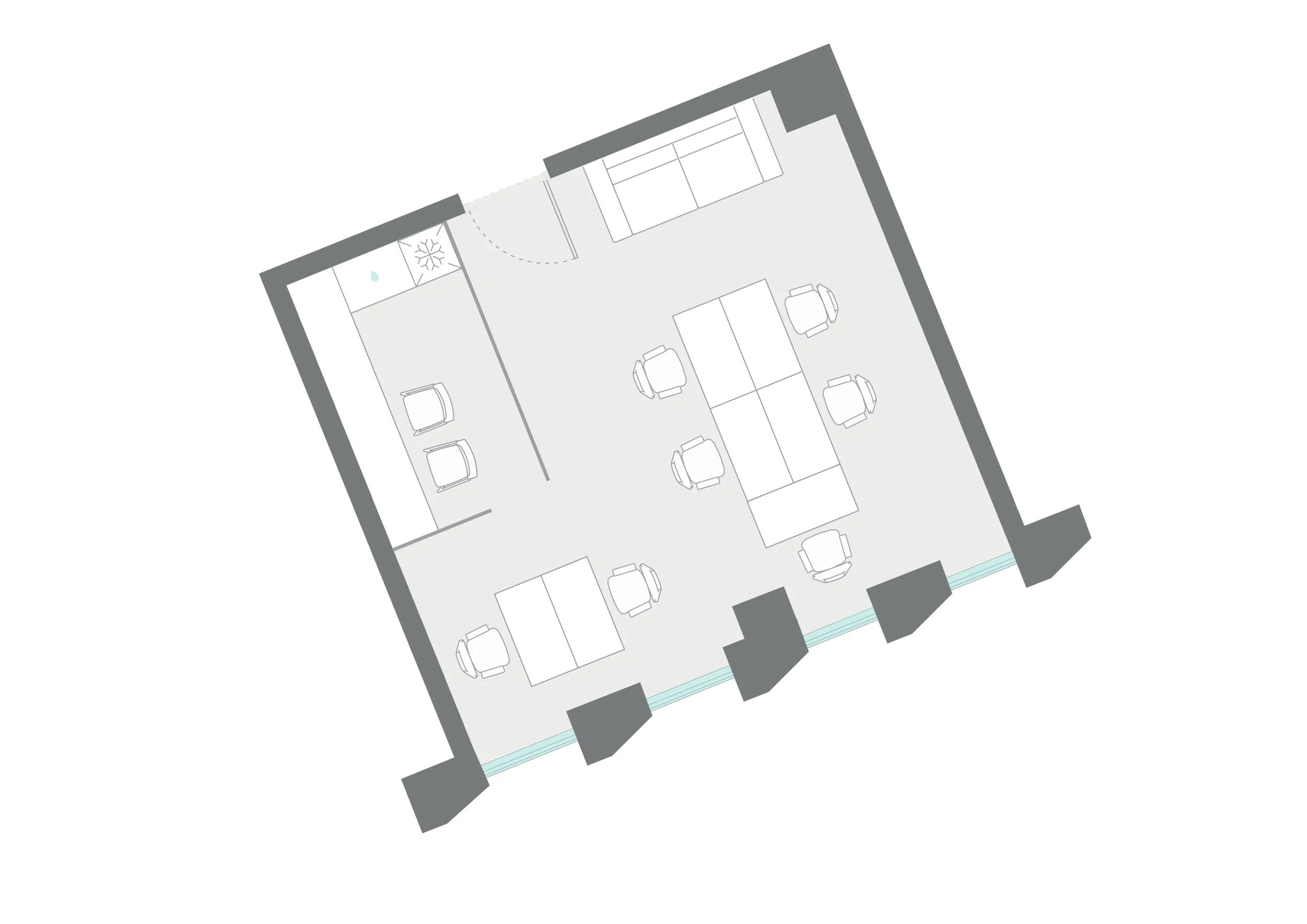 Офис 41.9 м² — планировка