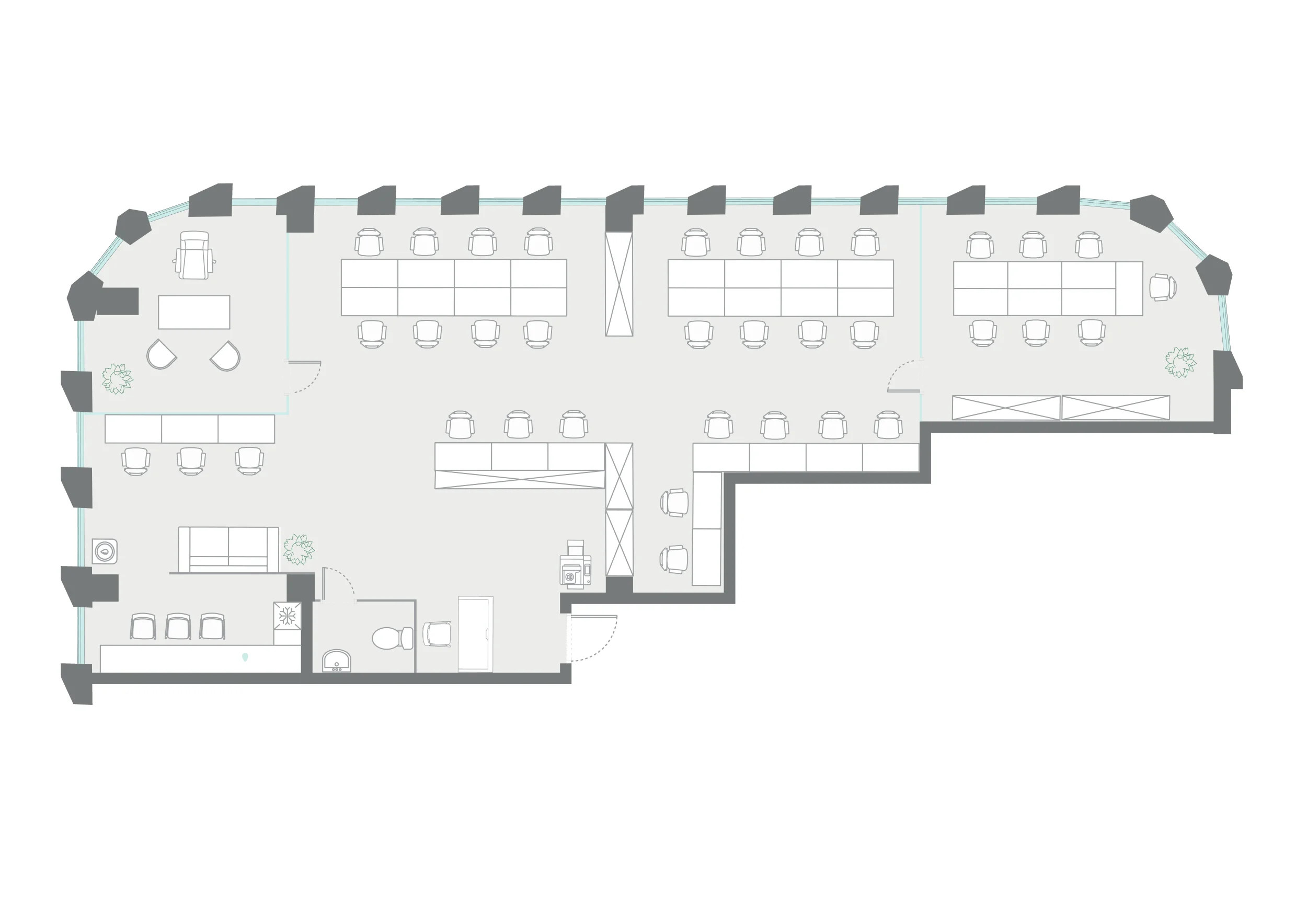 Офис 188.2 м² — планировка