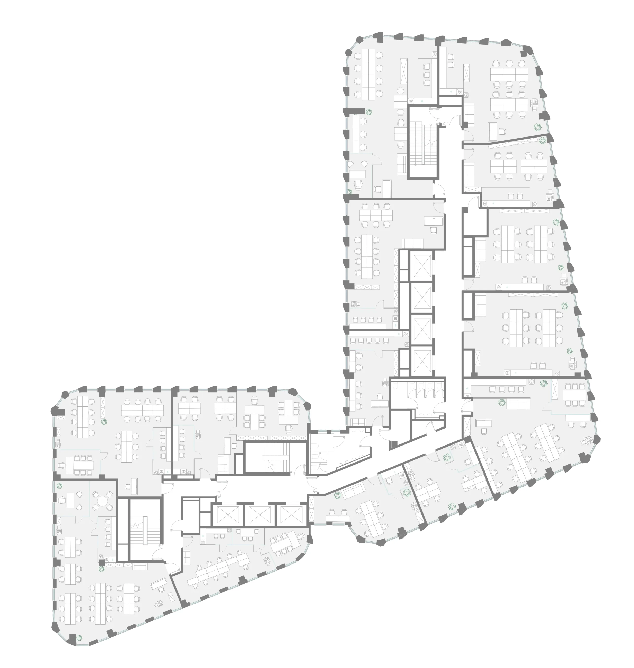 Офис 1086.6 м² — планировка