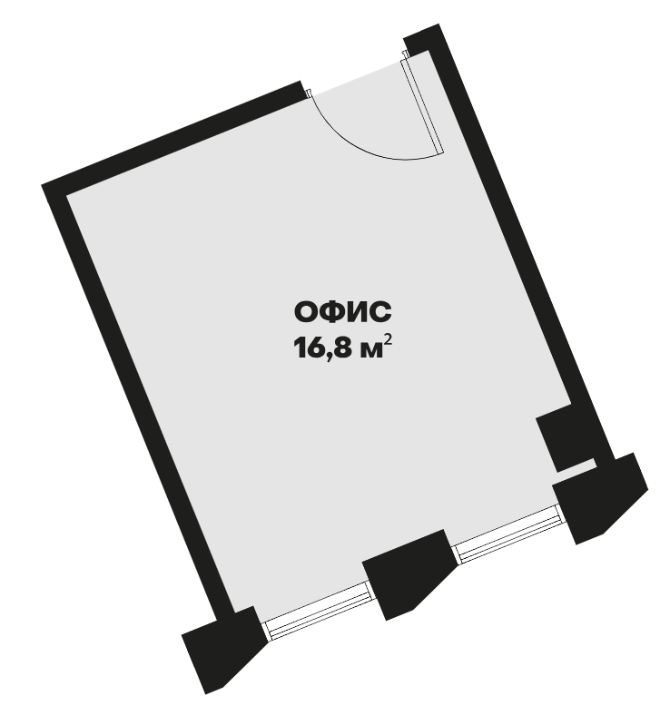 Офис 17.7 м² — планировка