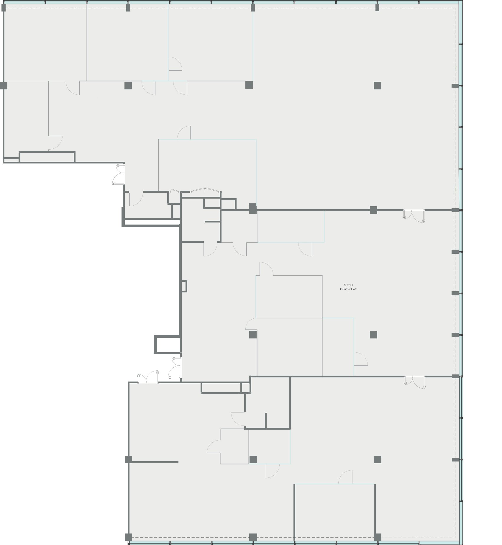 Офис 837.98 м² — планировка